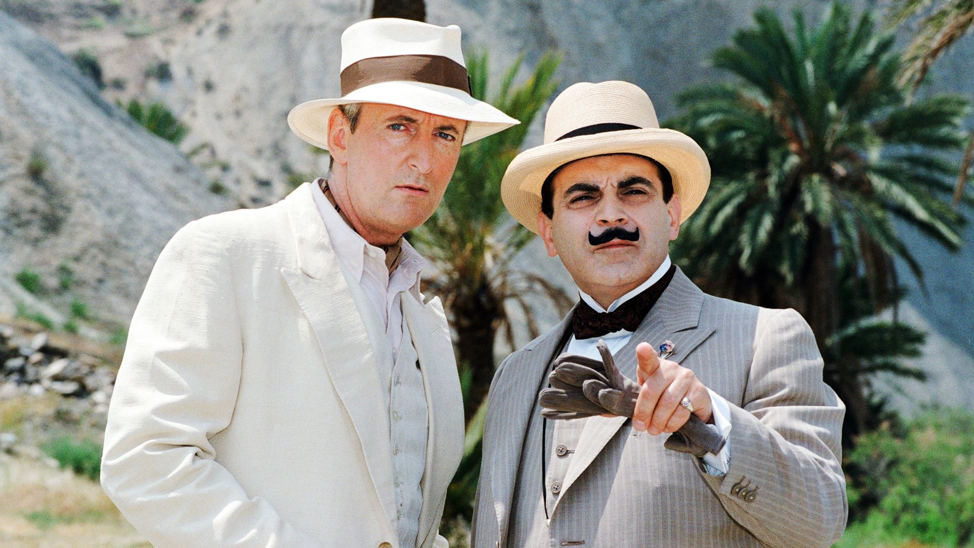 two actors on set