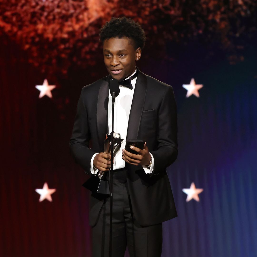 Miles Caton, winner of the Best Young Actor/Actress Award for "Sinners",  speaks onstage during the 31st Annual Critics Choice Awards at Barker Hangar on January 04, 2026 in Santa Monica, California.